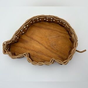 Vintage Arkansas Razorback Wood and Woven Basket - Go Hogs!